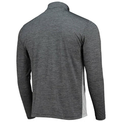New Orleans Saints Antigua Throwback Cycle Quarter-Zip Jacket Black/Heathered Gray | NFL