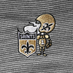 New Orleans Saints Antigua Throwback Cycle Quarter-Zip Jacket Black/Heathered Gray | NFL