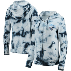 Tennessee Titans New Era Women's Tie-Dye Fleece Full-Zip Hoodie Navy | NFL