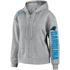 Carolina Panthers WEAR by Erin Andrews Women's Full-Zip Hoodie Heathered Gray | NFL