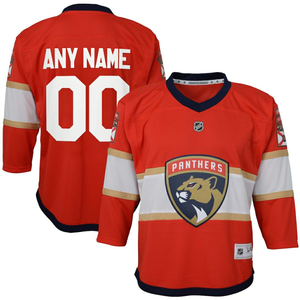 Florida Panthers Youth Home Replica Custom Jersey - Red - NHL