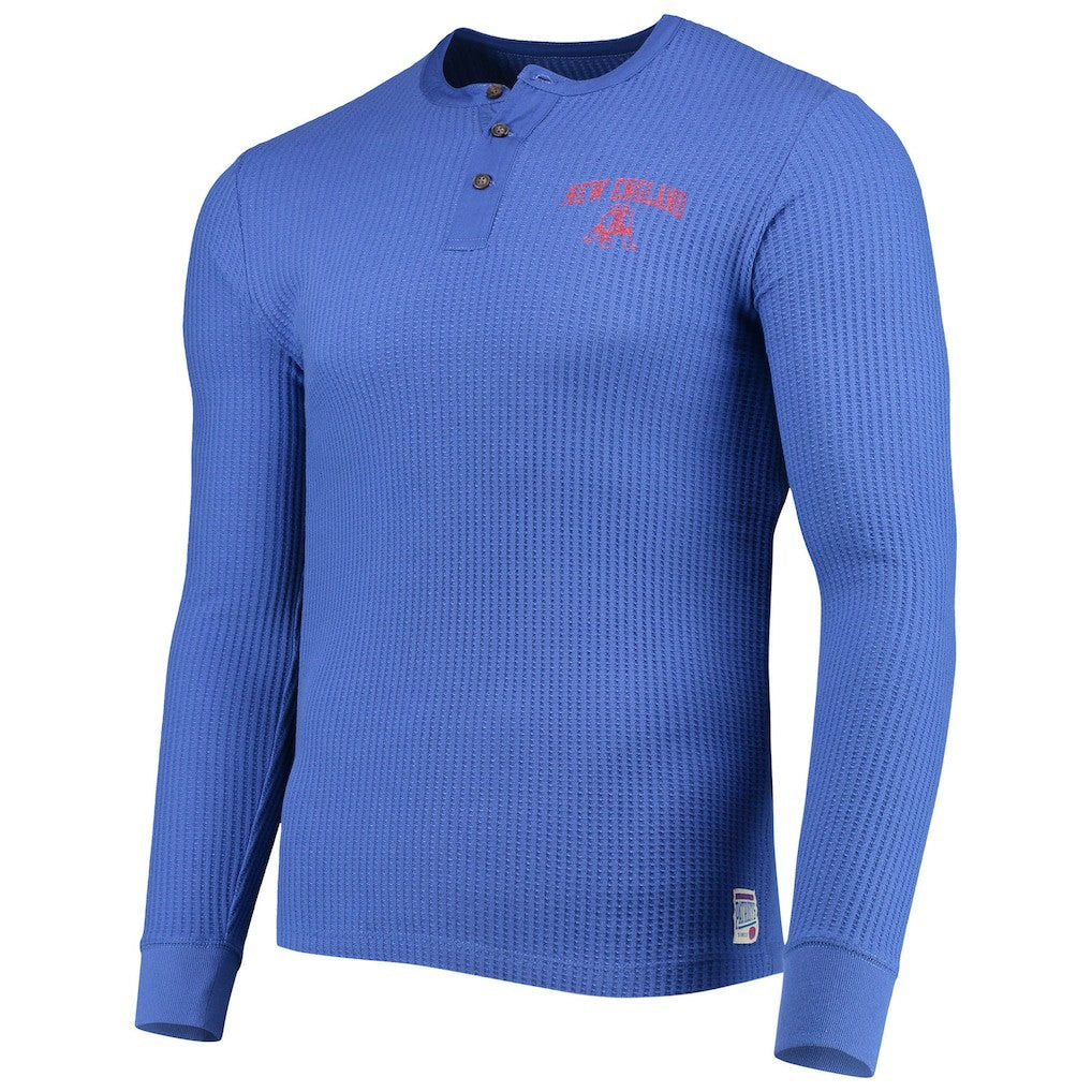 New England Patriots Junk Food Thermal Henley Long Sleeve T-Shirt Royal | NFL