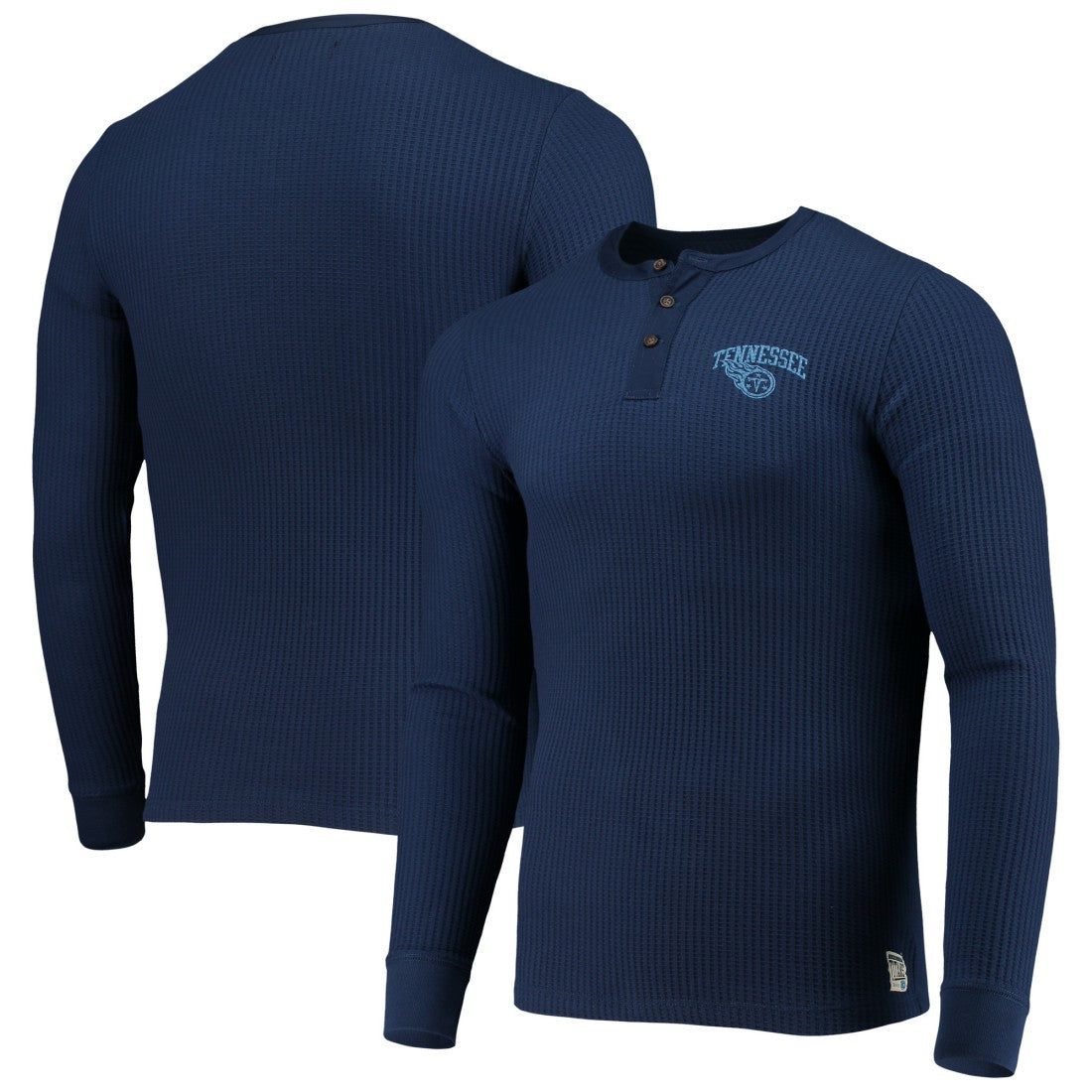 Tennessee Titans Junk Food Thermal Henley Long Sleeve T-Shirt Navy | NFL