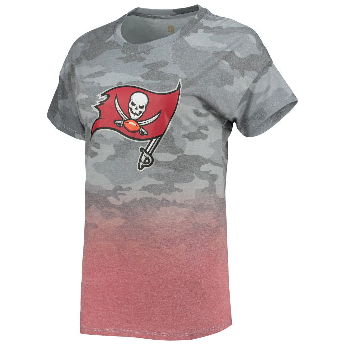 Tampa Bay Buccaneers Juniors Beth Camo Dip-Dye T-Shirt Gray/Red | NFL