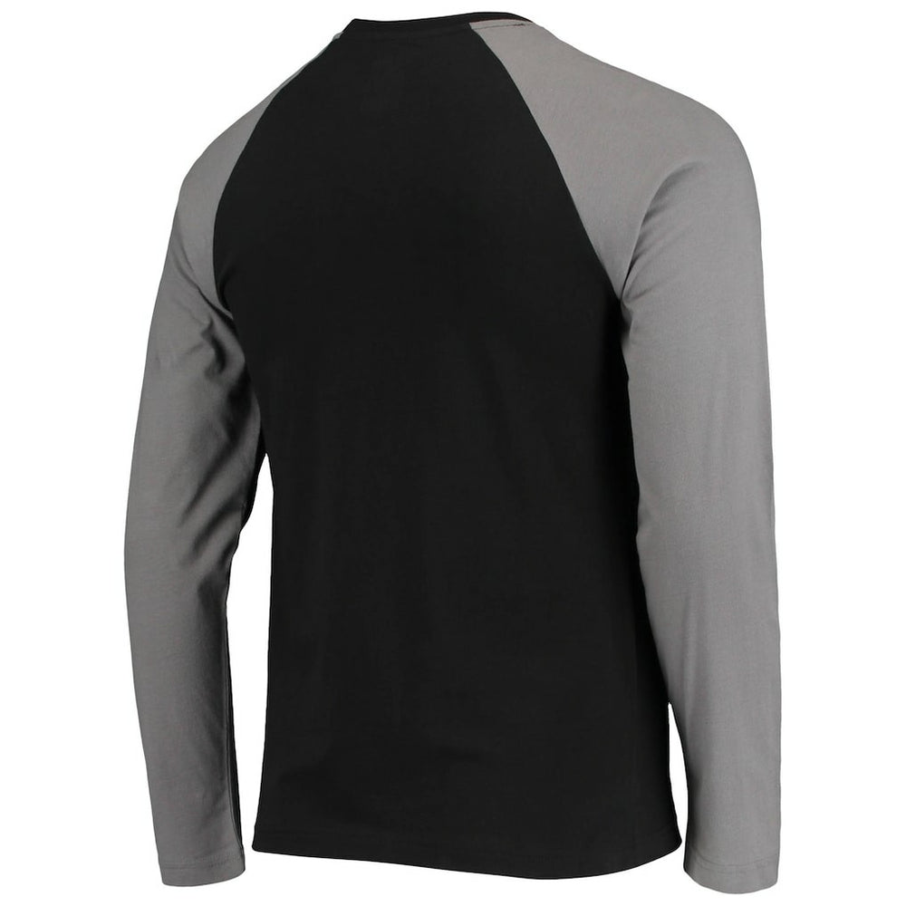 Las Vegas Raiders New Era League Raglan Throwback Long Sleeve T-Shirt Black/Gray | NFL