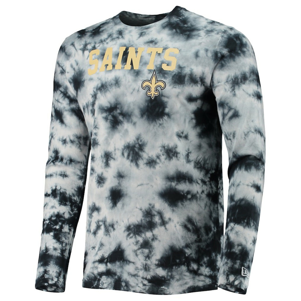 New Orleans Saints New Era Tie-Dye Long Sleeve T-Shirt Black | NFL
