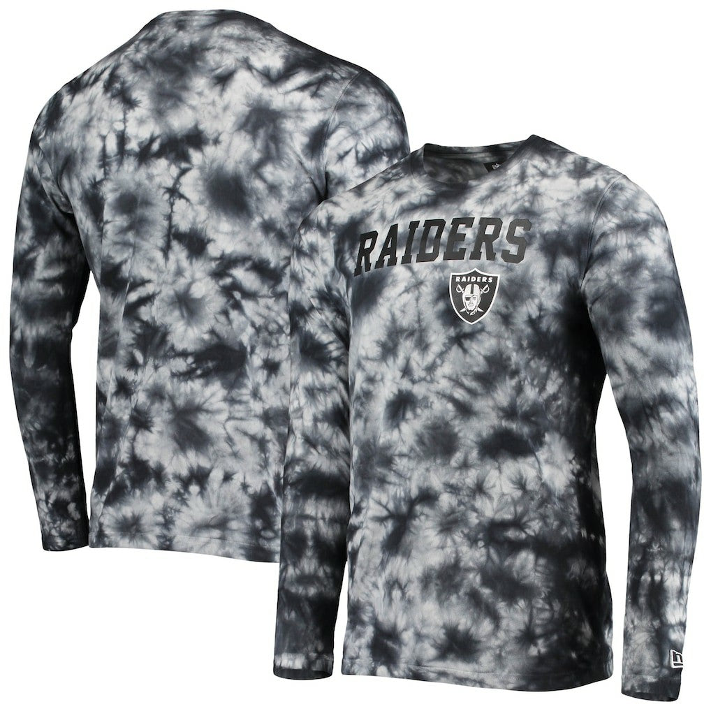 Las Vegas Raiders New Era Tie-Dye Long Sleeve T-Shirt Black | NFL