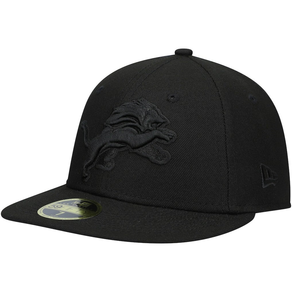 Detroit Lions New Era Black on Black Low Profile 59FIFTY II Fitted Hat Black | NFL
