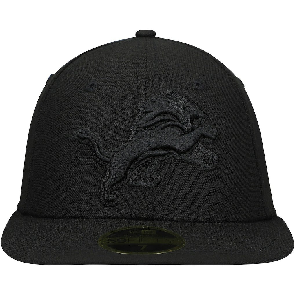 Detroit Lions New Era Black on Black Low Profile 59FIFTY II Fitted Hat Black | NFL