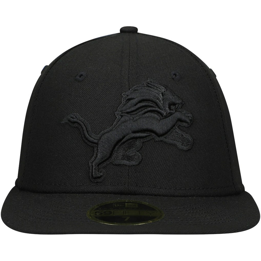 Detroit Lions New Era Black on Black Low Profile 59FIFTY II Fitted Hat Black | NFL