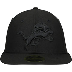 Detroit Lions New Era Black on Black Low Profile 59FIFTY II Fitted Hat Black | NFL