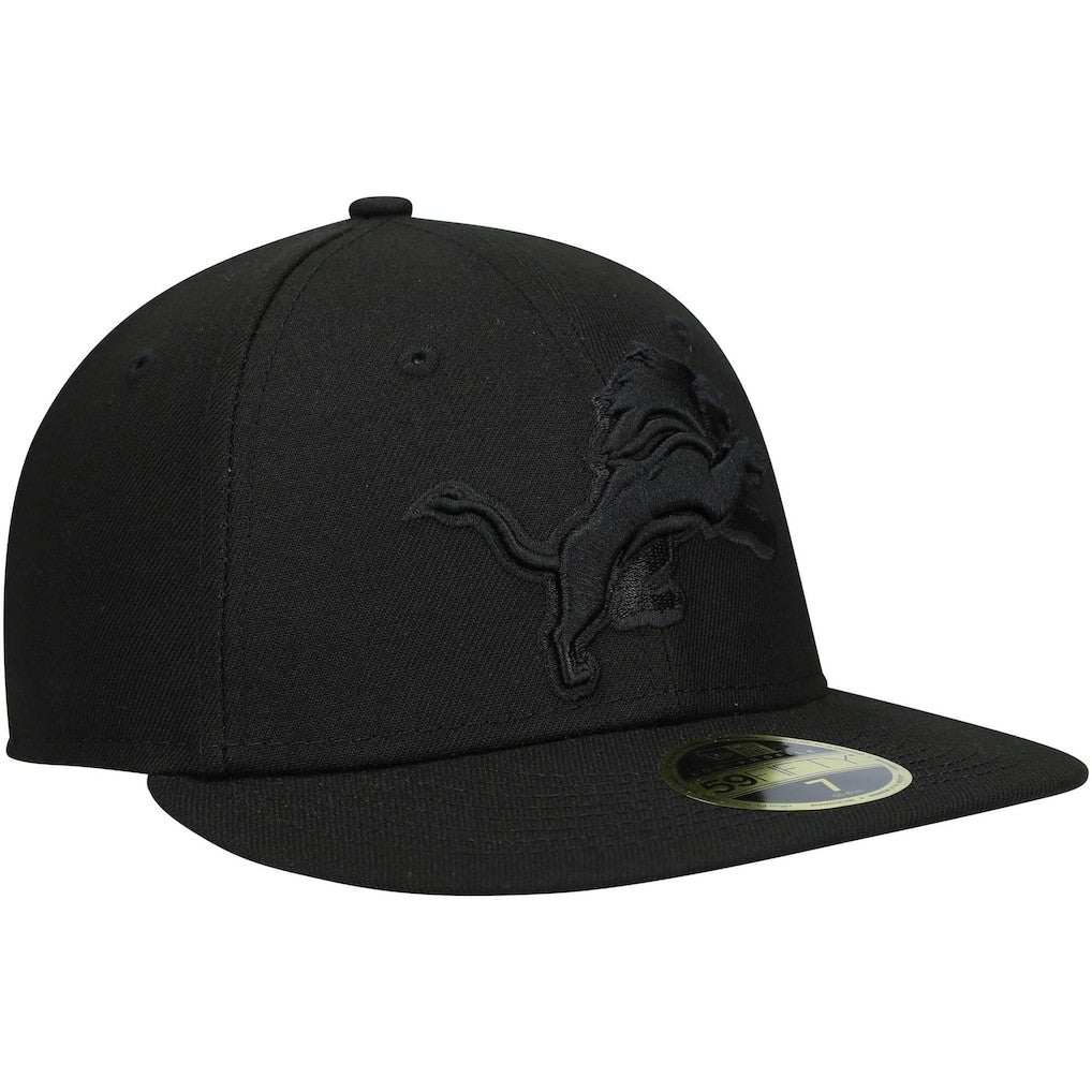 Detroit Lions New Era Black on Black Low Profile 59FIFTY II Fitted Hat Black | NFL
