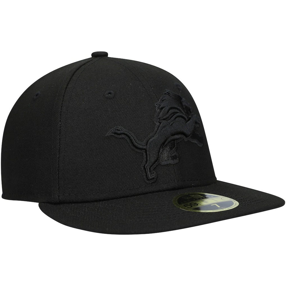 Detroit Lions New Era Black on Black Low Profile 59FIFTY II Fitted Hat Black | NFL