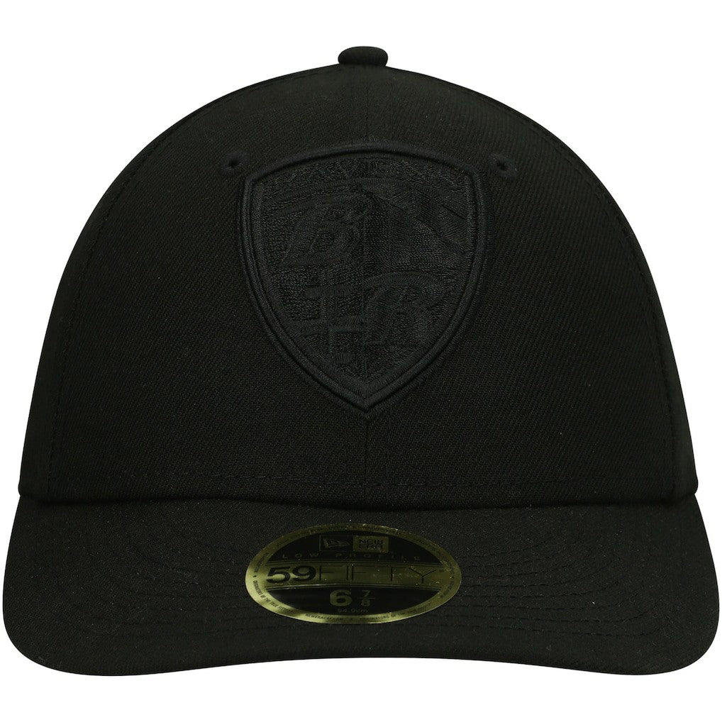 Baltimore Ravens New Era Black on Black Low Profile 59FIFTY II Fitted Hat Black | NFL