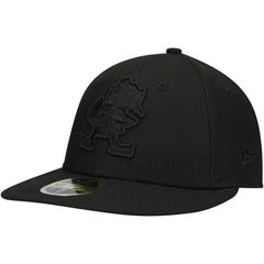 Cleveland Browns New Era Historic Logo Black on Black Low Profile 59FIFTY II Fitted Hat Black | NFL
