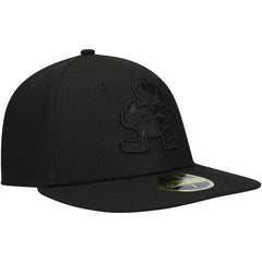Cleveland Browns New Era Historic Logo Black on Black Low Profile 59FIFTY II Fitted Hat Black | NFL