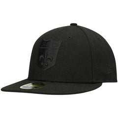 New Orleans Saints New Era Historic Logo Black on Black Low Profile 59FIFTY II Fitted Hat Black | NFL