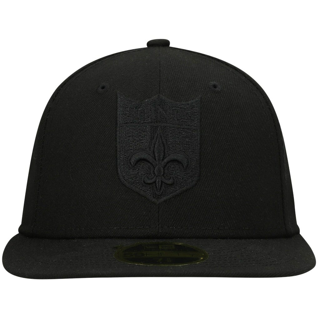 New Orleans Saints New Era Historic Logo Black on Black Low Profile 59FIFTY II Fitted Hat Black | NFL