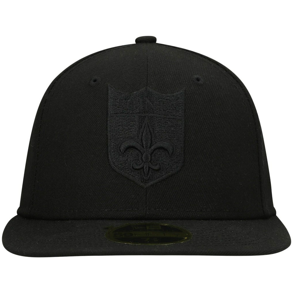 New Orleans Saints New Era Historic Logo Black on Black Low Profile 59FIFTY II Fitted Hat Black | NFL