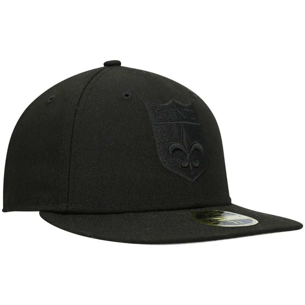 New Orleans Saints New Era Historic Logo Black on Black Low Profile 59FIFTY II Fitted Hat Black | NFL