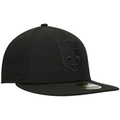 New Orleans Saints New Era Historic Logo Black on Black Low Profile 59FIFTY II Fitted Hat Black | NFL