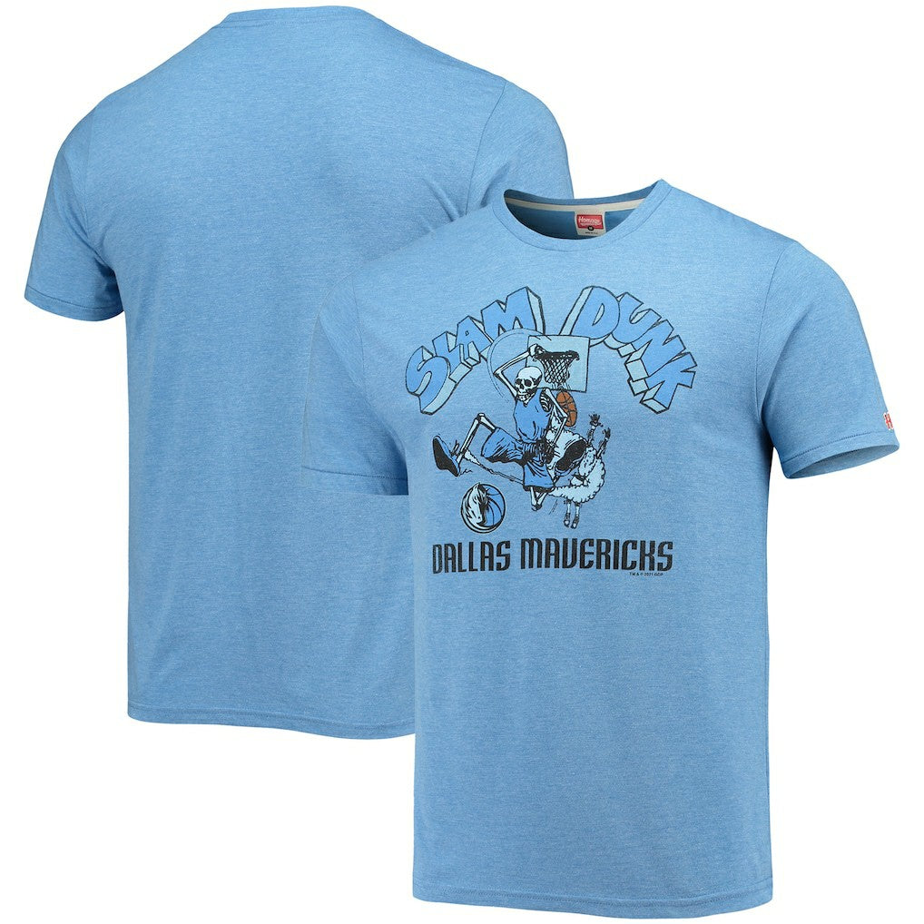 Dallas Mavericks Homage NBA x Grateful Dead Tri-Blend T-Shirt Blue - NBA