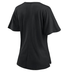 New Orleans Saints Women's Southpaw Flutter V-Neck T-Shirt Black | Fanatics
