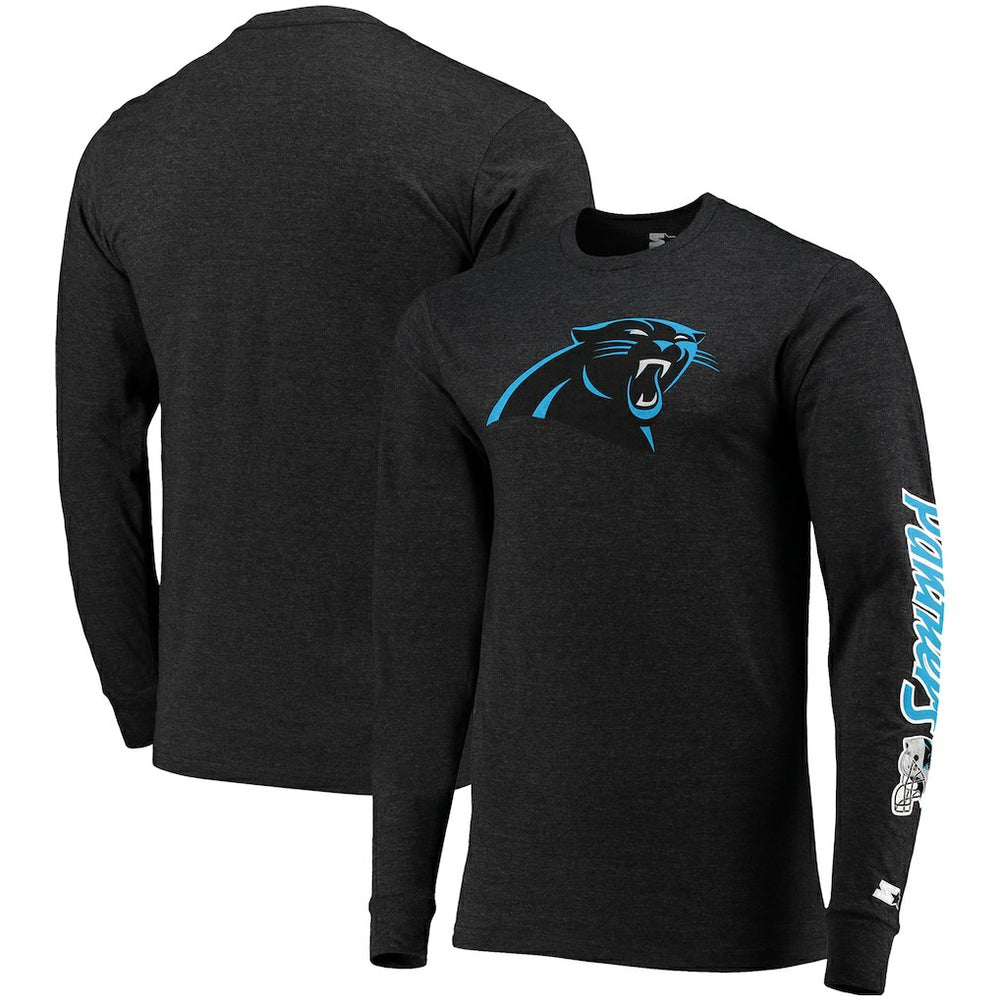 Carolina Panthers Starter Halftime Long Sleeve T-Shirt Heathered Black | NFL