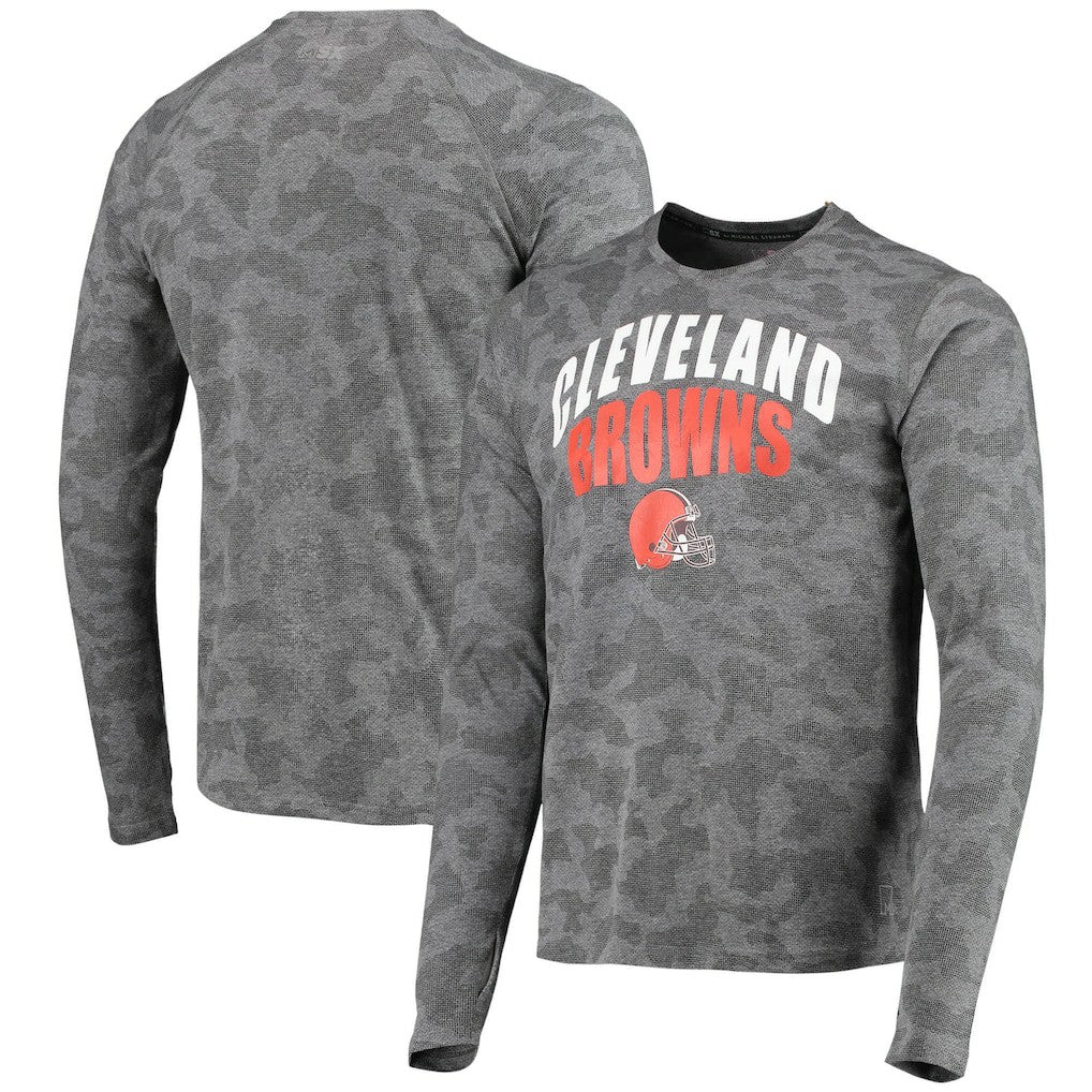 Cleveland Browns MSX by Michael Strahan Camo Performance Long Sleeve T-Shirt Black | NFL