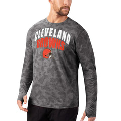 Cleveland Browns MSX by Michael Strahan Camo Performance Long Sleeve T-Shirt Black | NFL