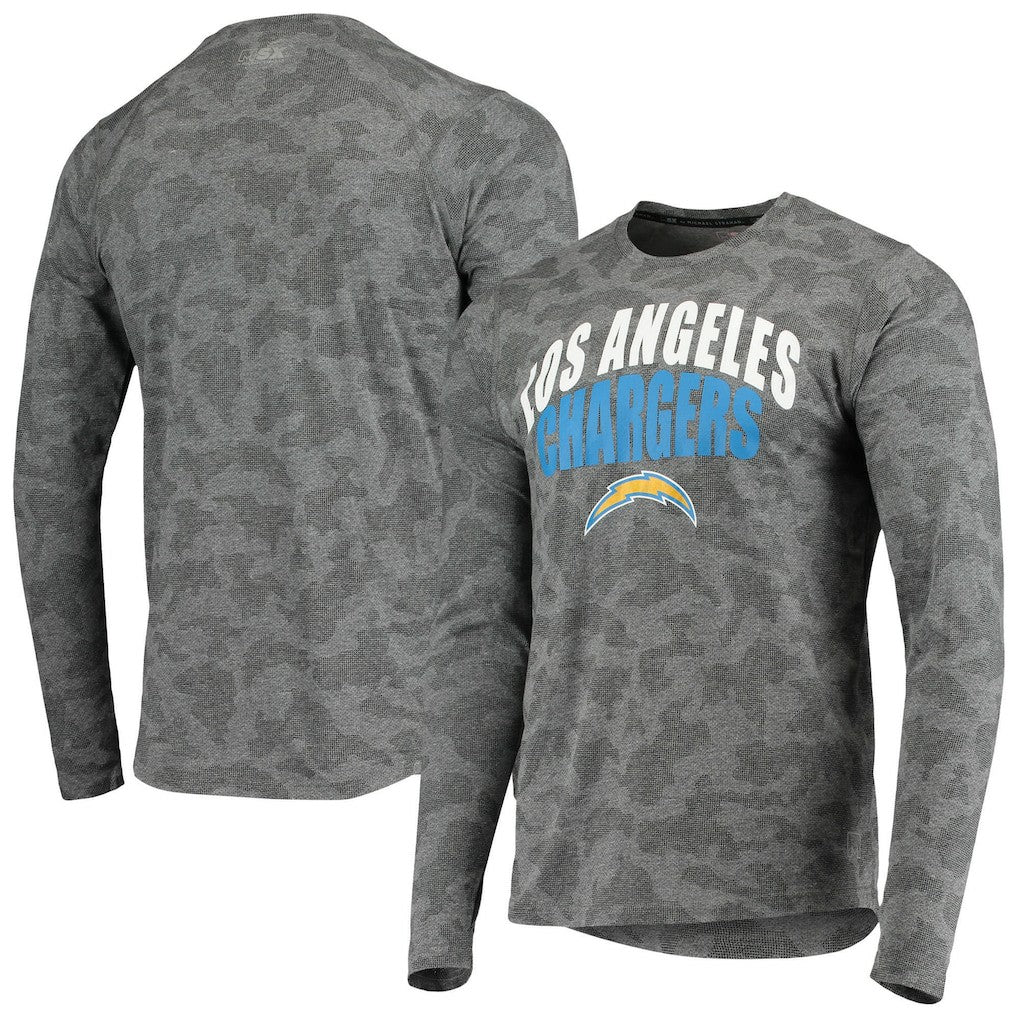 Los Angeles Chargers MSX by Michael Strahan Camo Performance Long Sleeve T-Shirt Black | NFL
