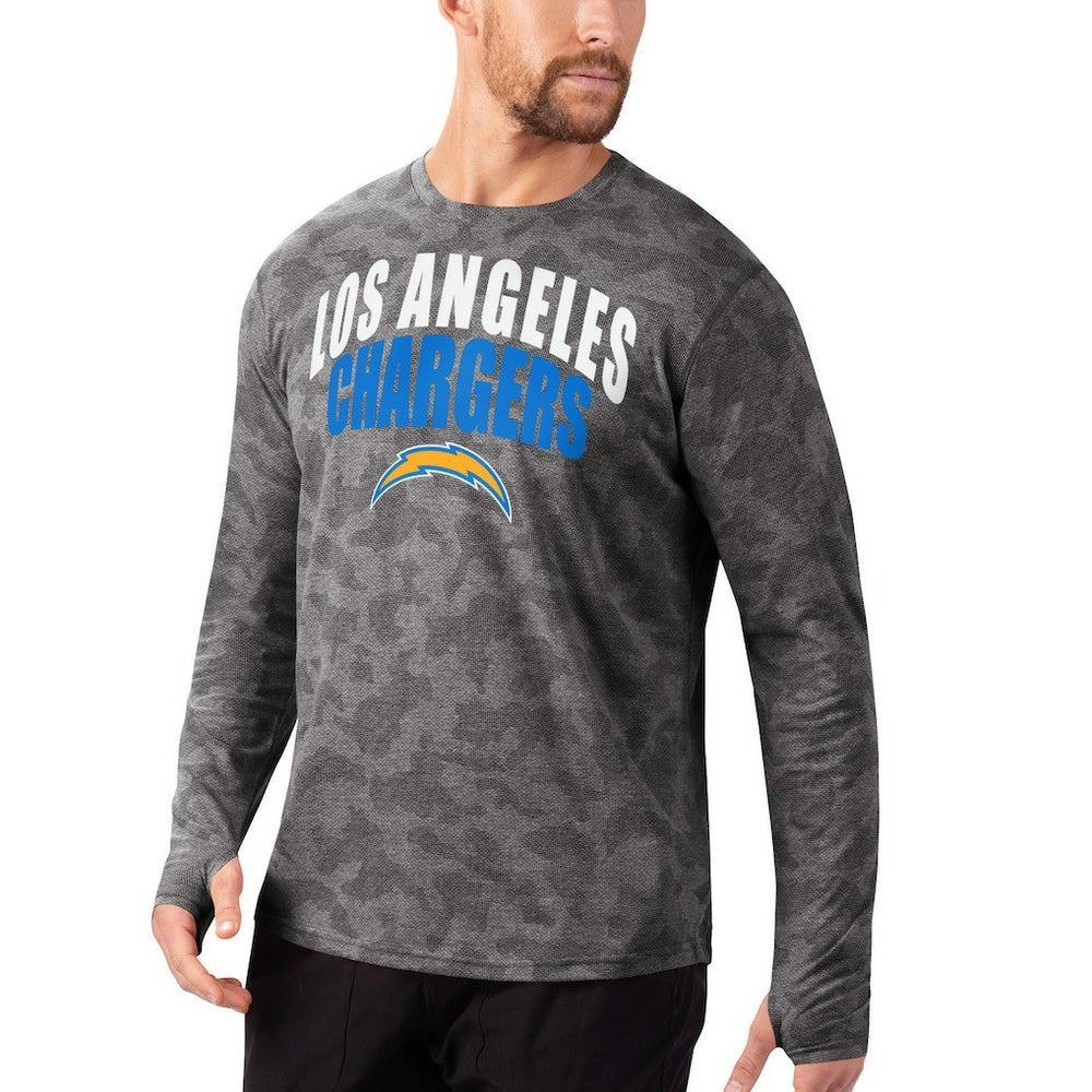 Los Angeles Chargers MSX by Michael Strahan Camo Performance Long Sleeve T-Shirt Black | NFL
