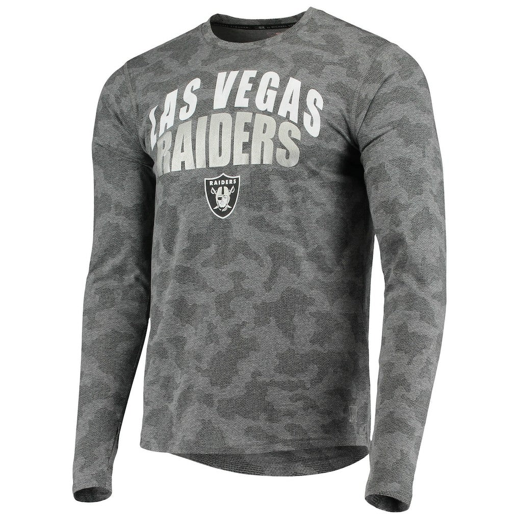 Las Vegas Raiders MSX by Michael Strahan Camo Performance Long Sleeve T-Shirt Black | NFL