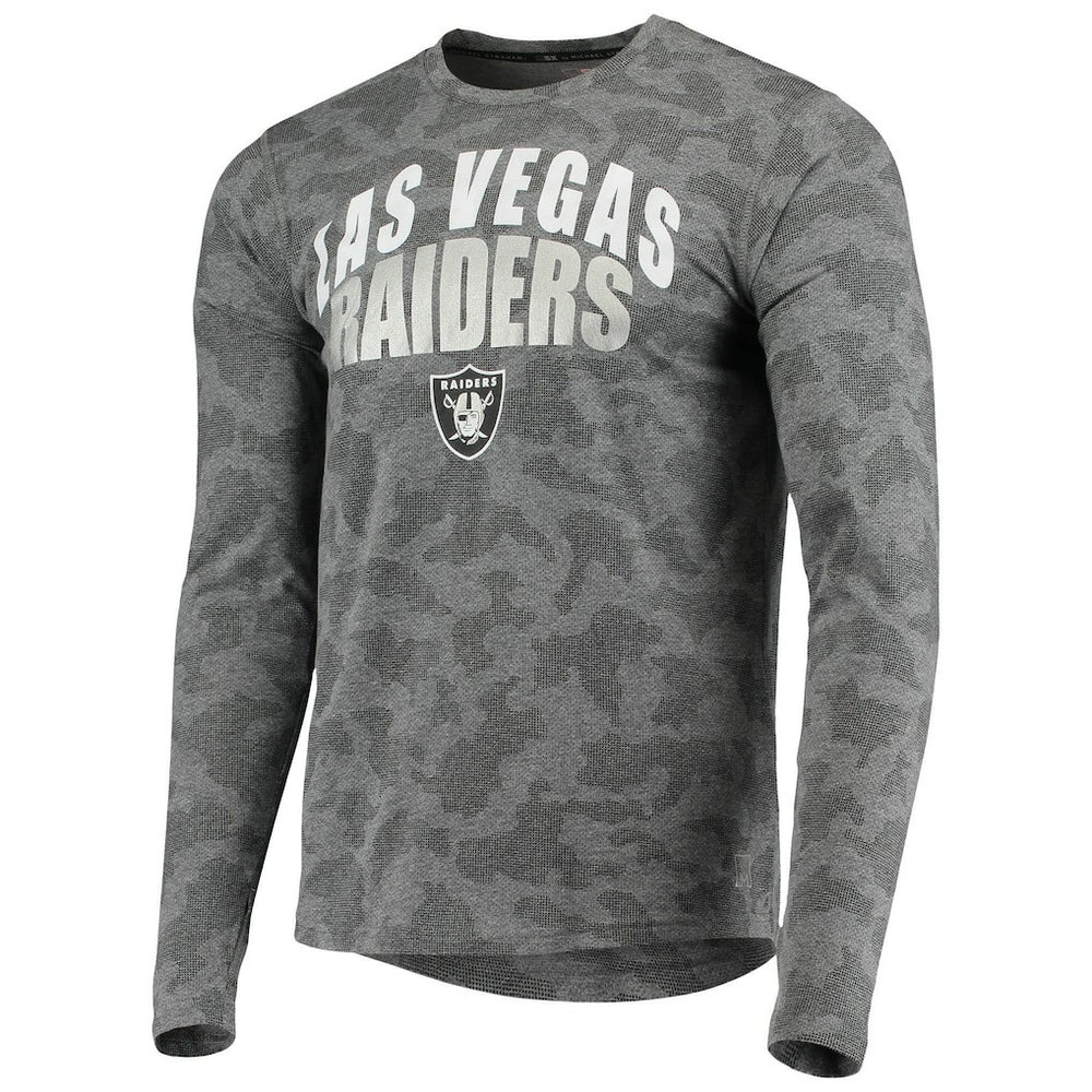 Las Vegas Raiders MSX by Michael Strahan Camo Performance Long Sleeve T-Shirt Black | NFL