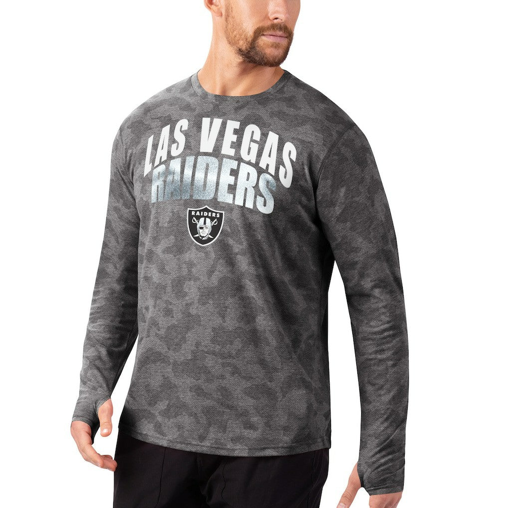 Las Vegas Raiders MSX by Michael Strahan Camo Performance Long Sleeve T-Shirt Black | NFL