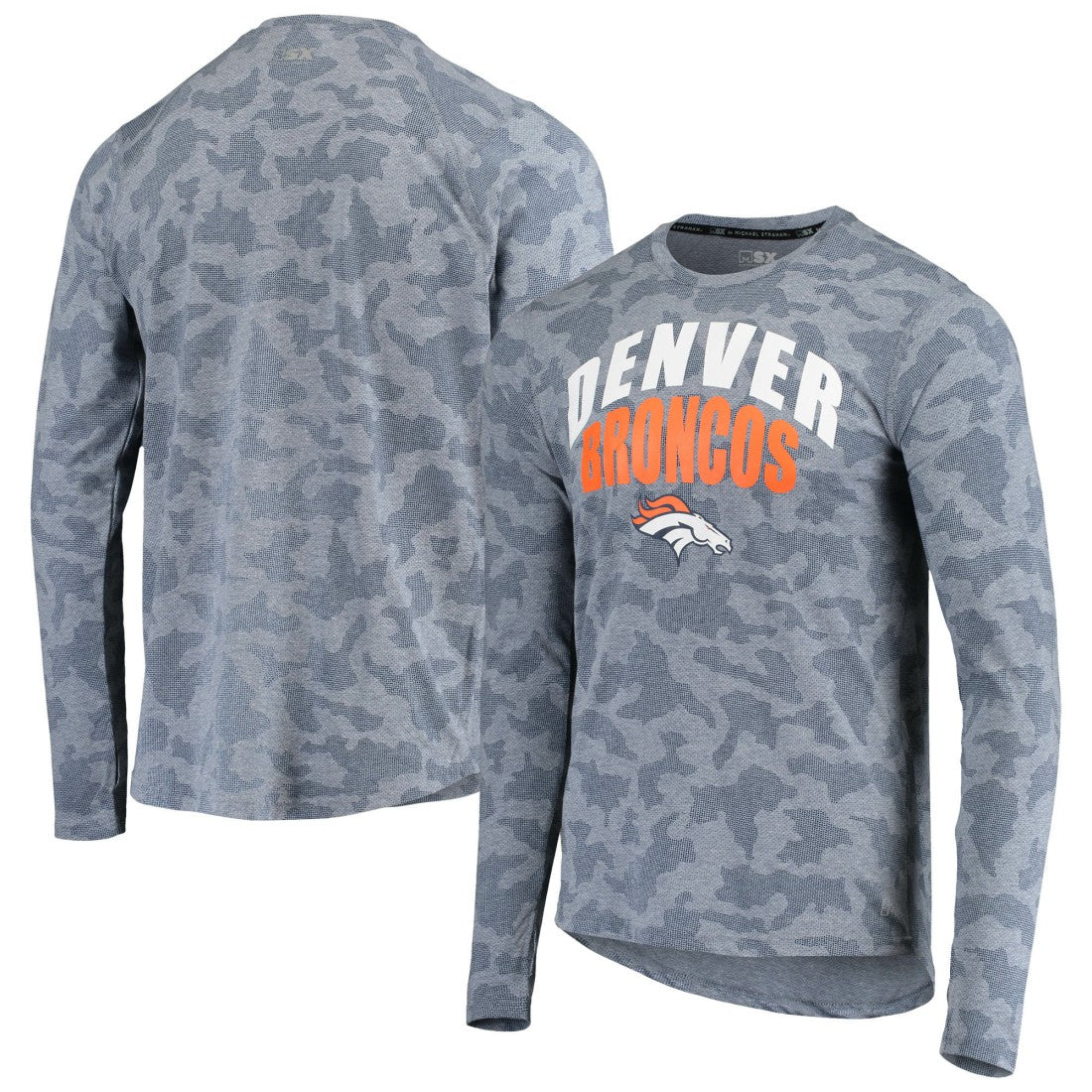 Denver Broncos MSX by Michael Strahan Camo Performance Long Sleeve T-Shirt Navy | NFL
