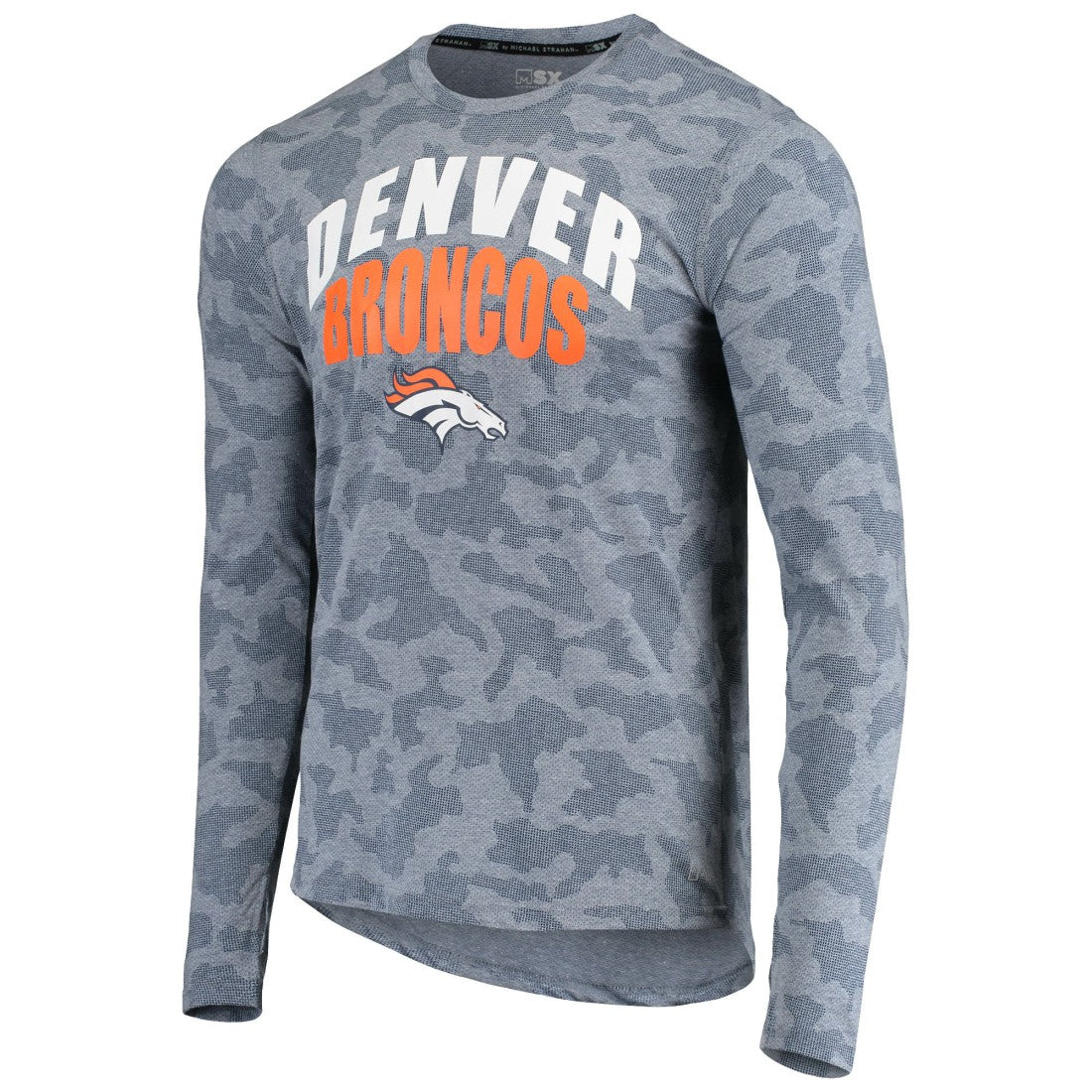 Denver Broncos MSX by Michael Strahan Camo Performance Long Sleeve T-Shirt Navy | NFL
