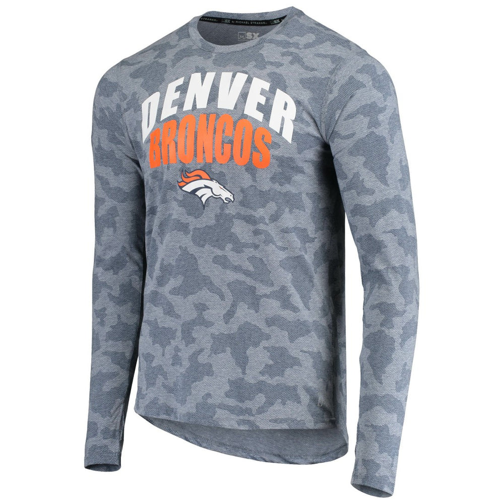 Denver Broncos MSX by Michael Strahan Camo Performance Long Sleeve T-Shirt Navy | NFL