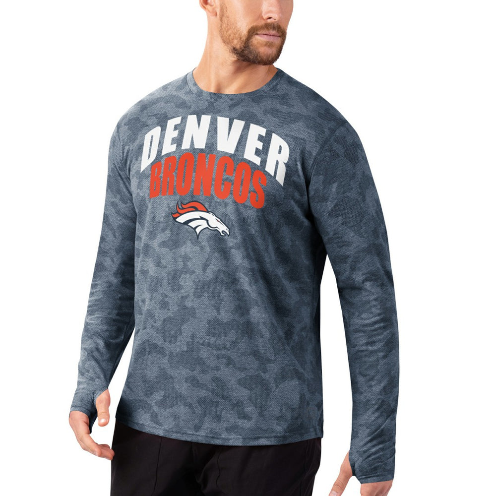 Denver Broncos MSX by Michael Strahan Camo Performance Long Sleeve T-Shirt Navy | NFL