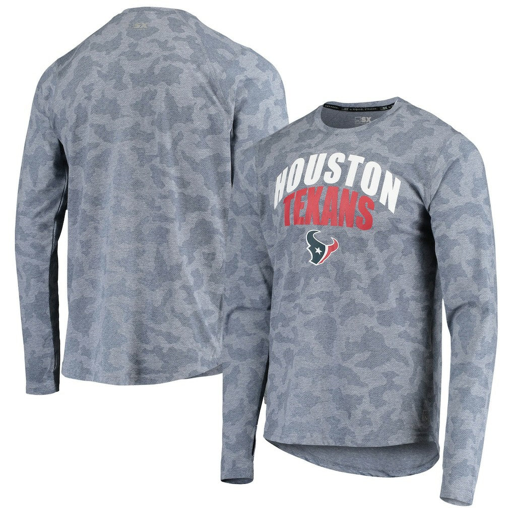 Houston Texans MSX by Michael Strahan Camo Performance Long Sleeve T-Shirt Navy | NFL