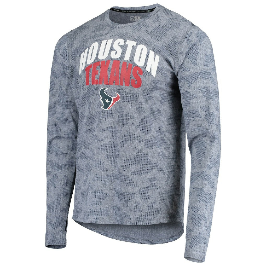 Houston Texans MSX by Michael Strahan Camo Performance Long Sleeve T-Shirt Navy | NFL