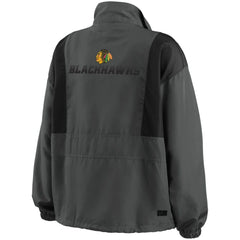 Chicago Blackhawks WEAR by Erin Andrews Women's Popover Packable Half-Zip Jacket - Charcoal - NHL