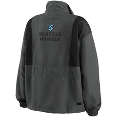 Seattle Kraken WEAR by Erin Andrews Women's Popover Packable Half-Zip Jacket - Charcoal - NHL