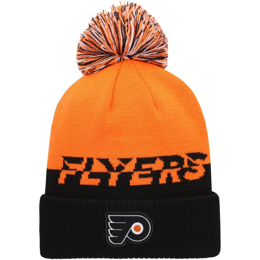 Philadelphia Flyers adidas COLD.RDY Cuffed Knit Hat with Pom - Orange/Black - NHL