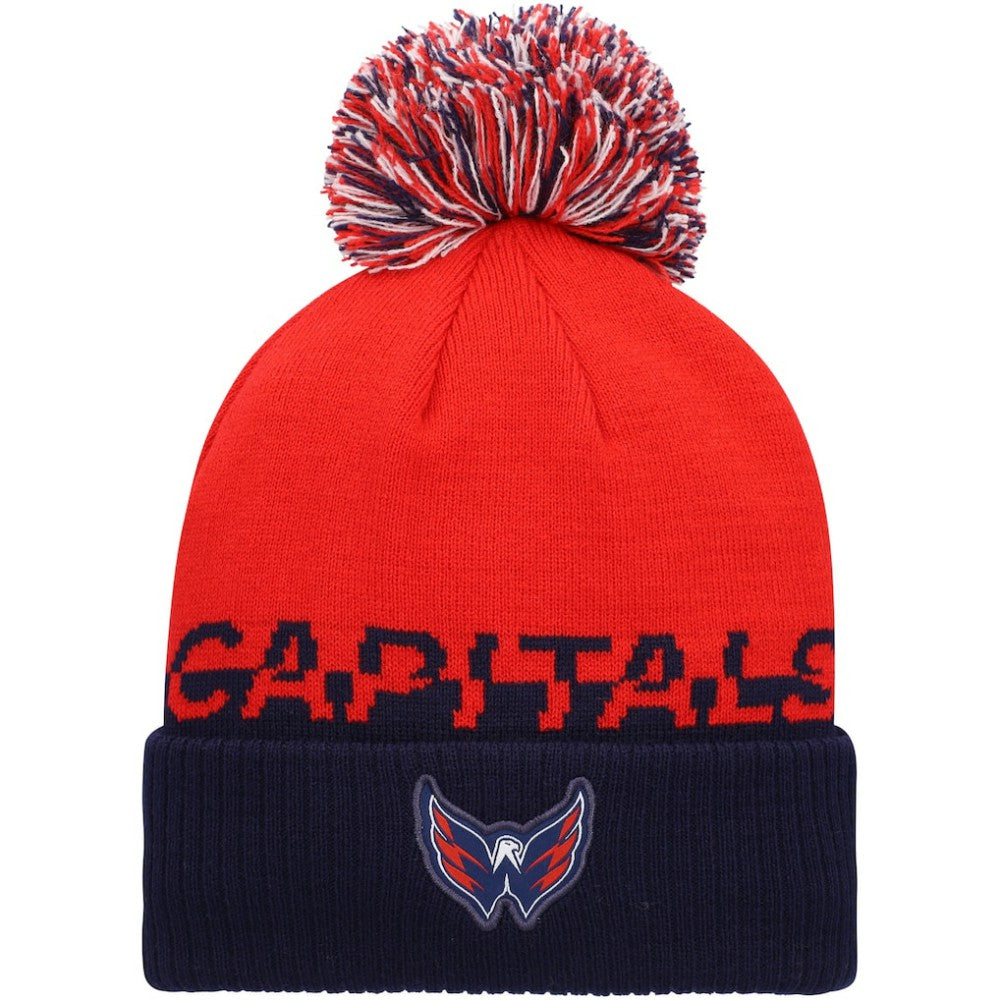 Washington Capitals adidas COLD.RDY Cuffed Knit Hat with Pom - Red/Navy - NHL