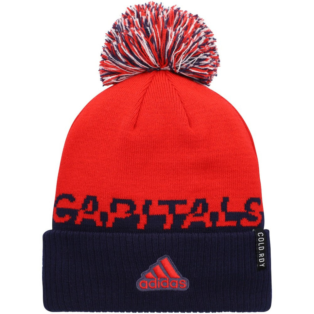 Washington Capitals adidas COLD.RDY Cuffed Knit Hat with Pom - Red/Navy - NHL