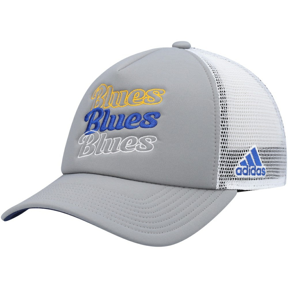 St. Louis Blues adidas Women's Foam Trucker Snapback Hat - Gray/White - NHL