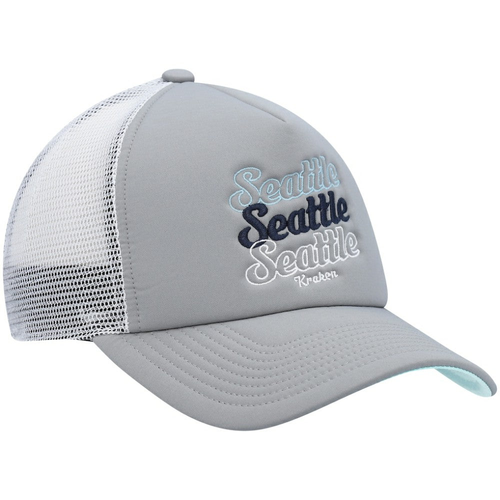 Seattle Kraken adidas Women's Foam Trucker Snapback Hat - Gray/White - NHL
