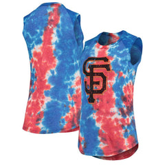 San Francisco Giants Majestic Threads Women's Tie-Dye Tri-Blend Muscle Tank Top - MLB