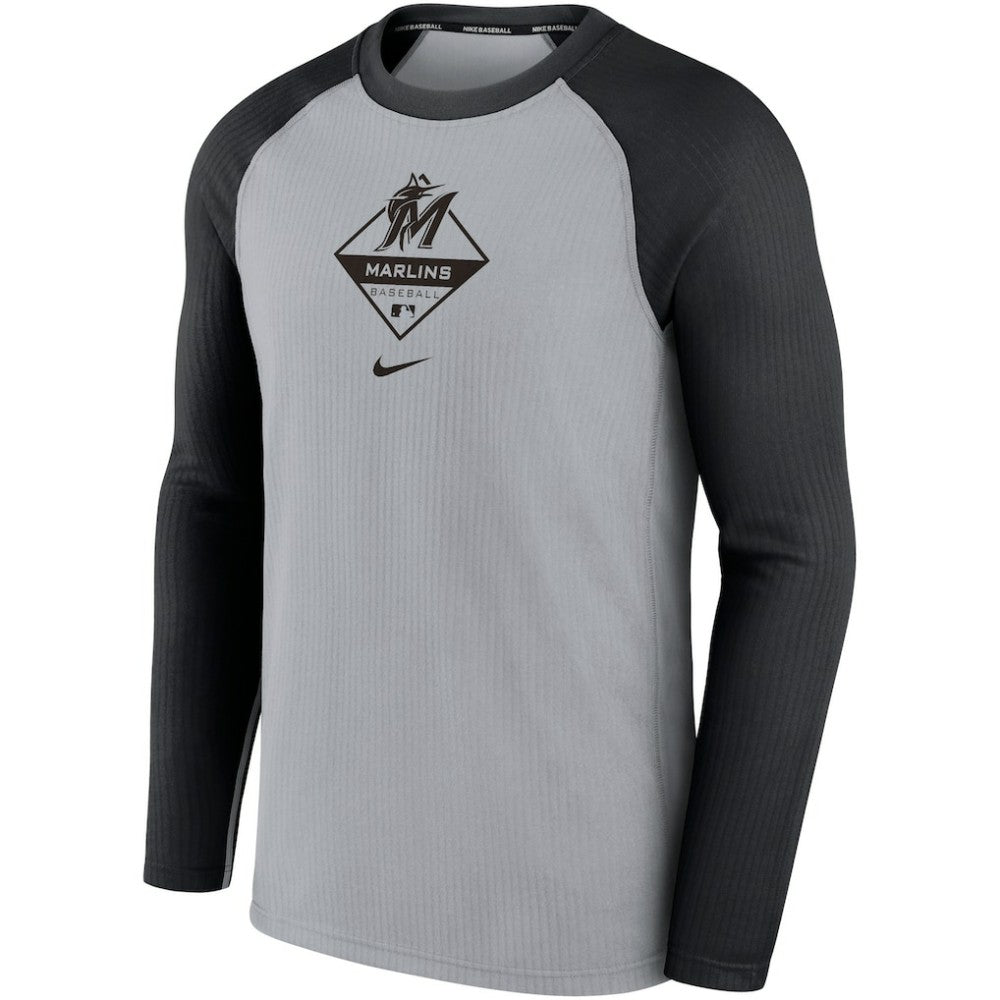 Miami Marlins Nike Game Authentic Collection Performance Raglan Long Sleeve T-Shirt - MLB